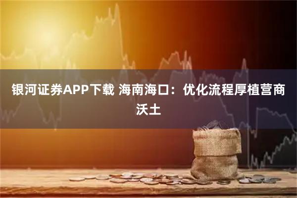 银河证券APP下载 海南海口：优化流程厚植营商沃土