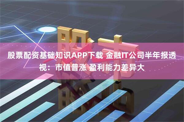 股票配资基础知识APP下载 金融IT公司半年报透视：市值普涨 盈利能力差异大